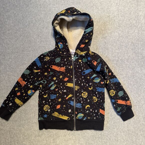 Hanna Andersson Hooded Zip Up Sweater Boy 4T Space Planets Hoodie Corduroy Pants - Picture 6 of 9